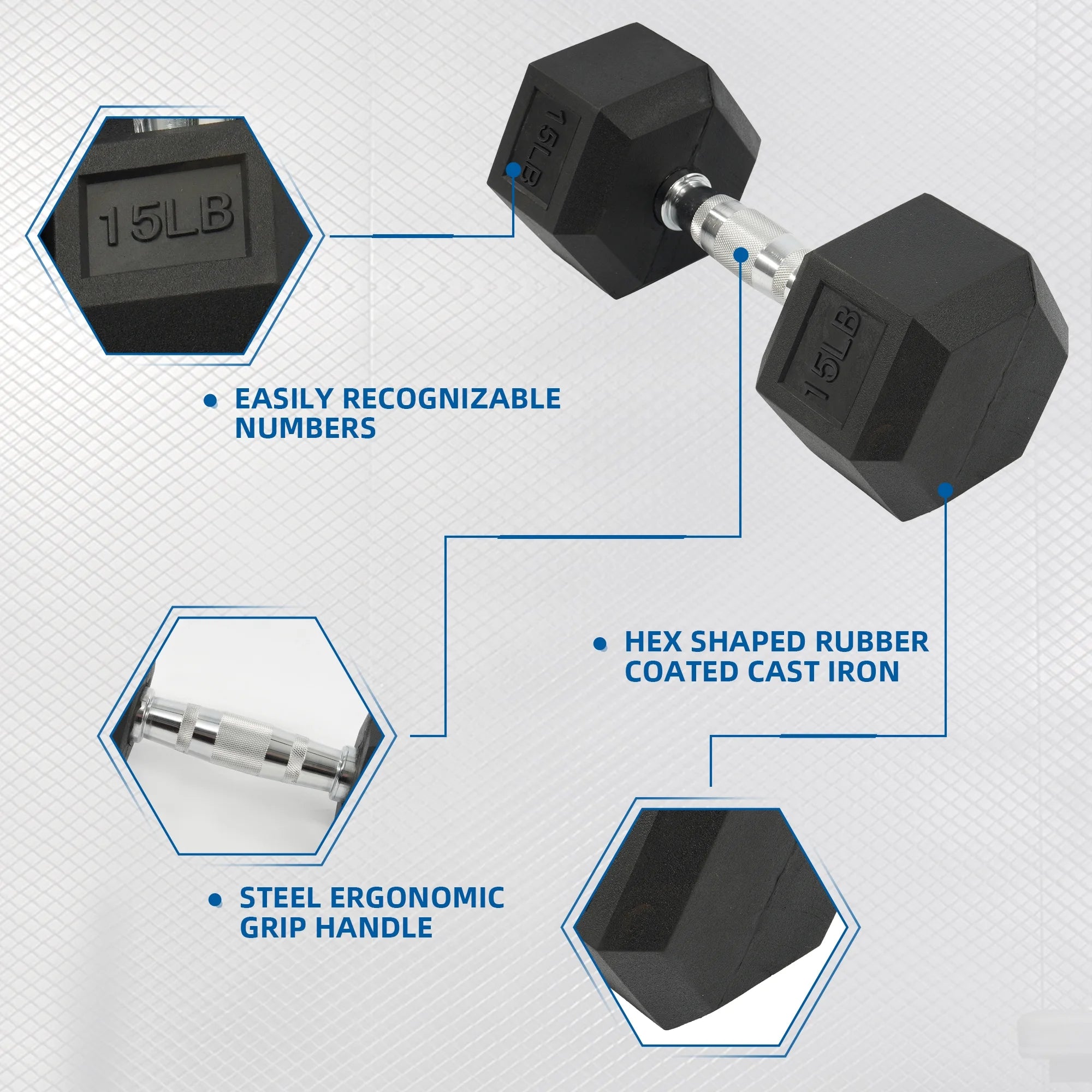 150LB Coated Hex Dumbbell Weight Set and A-Frame Storage Rack, 5-25 Lbs Pairs