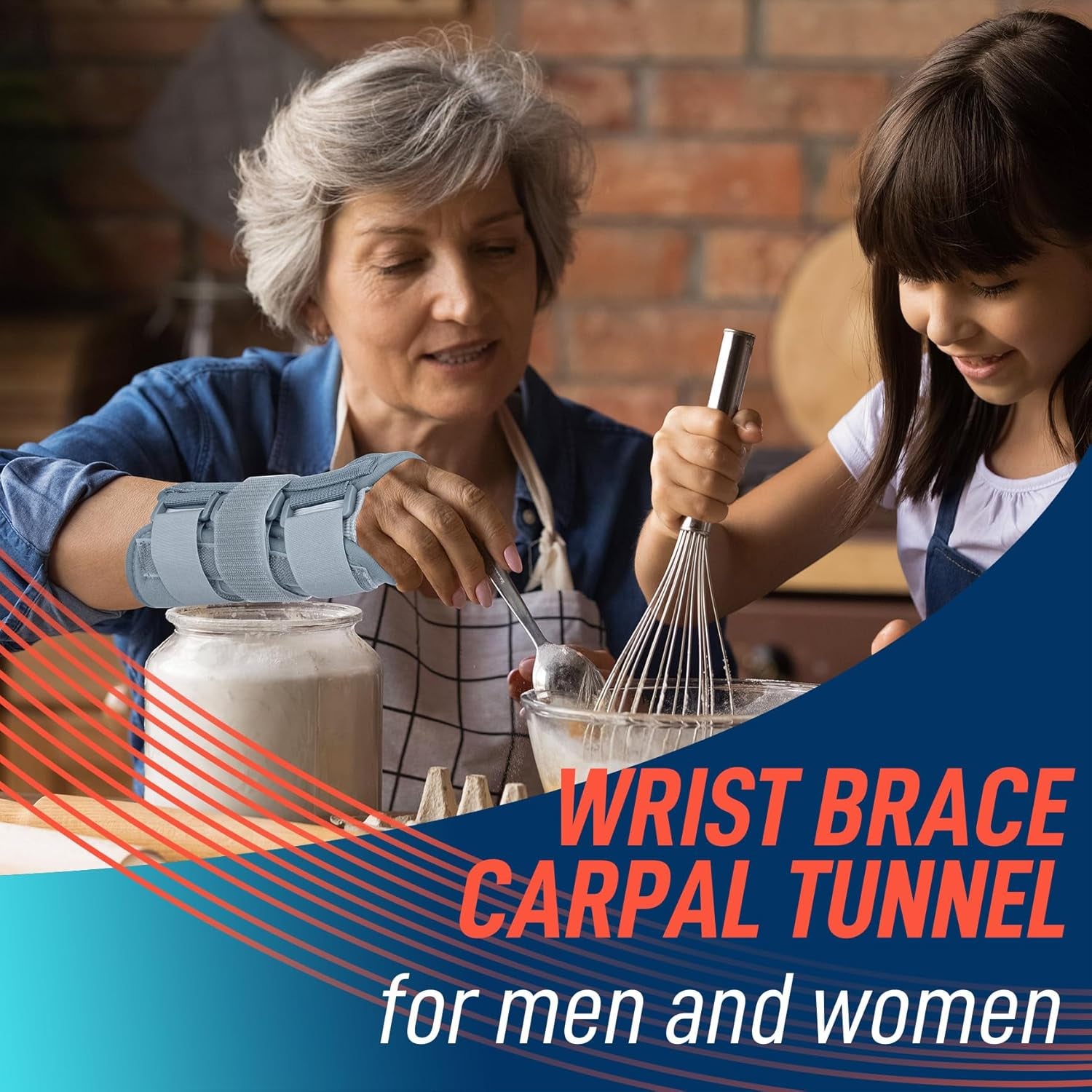 Wrist Brace Carpal Tunnel for Women Men, Adjustable Night Sleep Support Brace with Splints Right Hand, Small/Medium