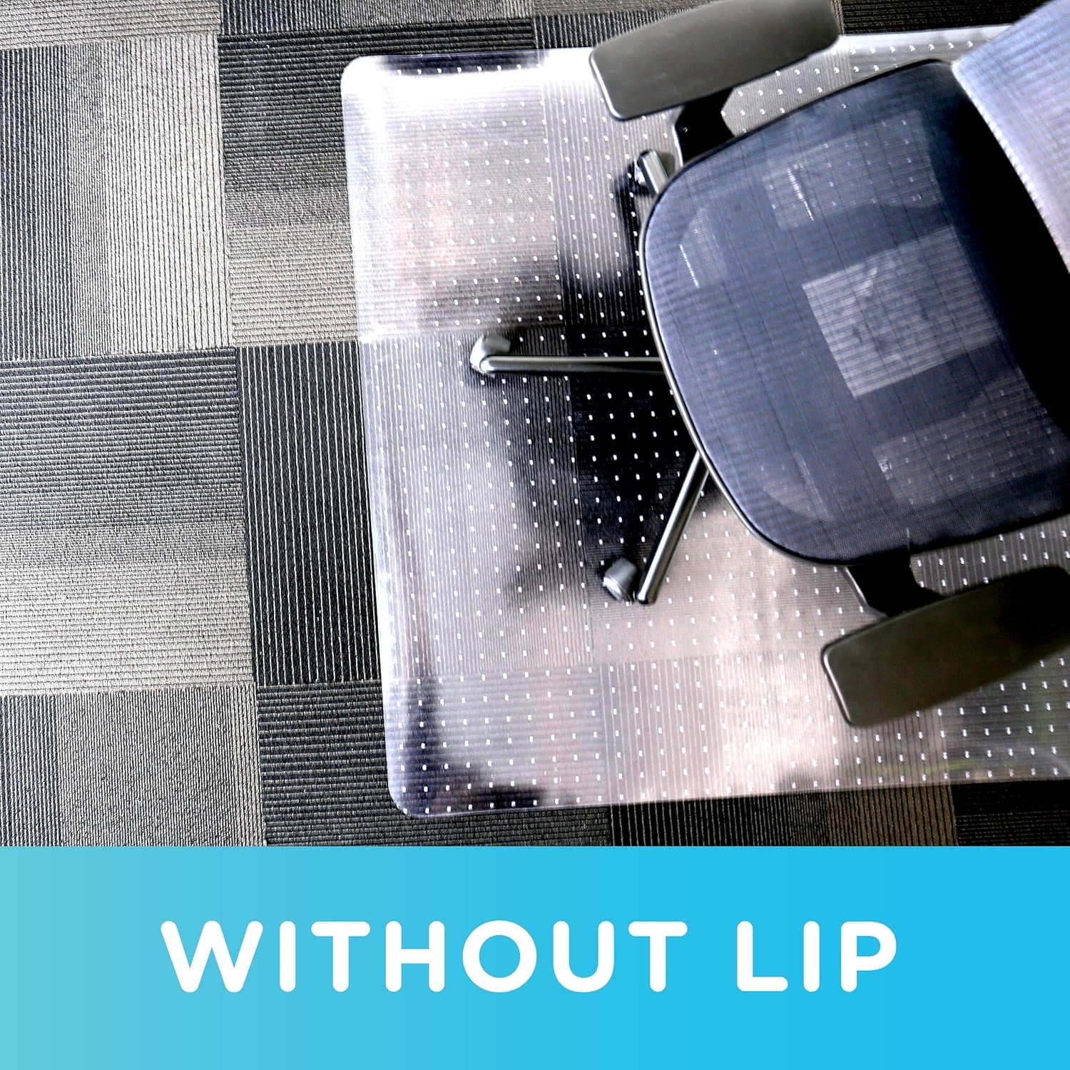 Low Pile Carpet Office Mat Chair Mat with Lip, 45" X 53" X .11"